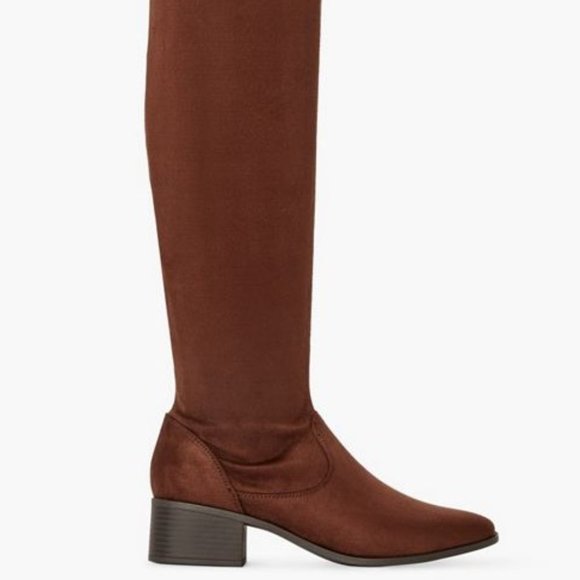 NIB JUSTFAB HANNAH OVER-THE-KNEE FLAT BOOTS (BROWN) - Picture 4 of 13